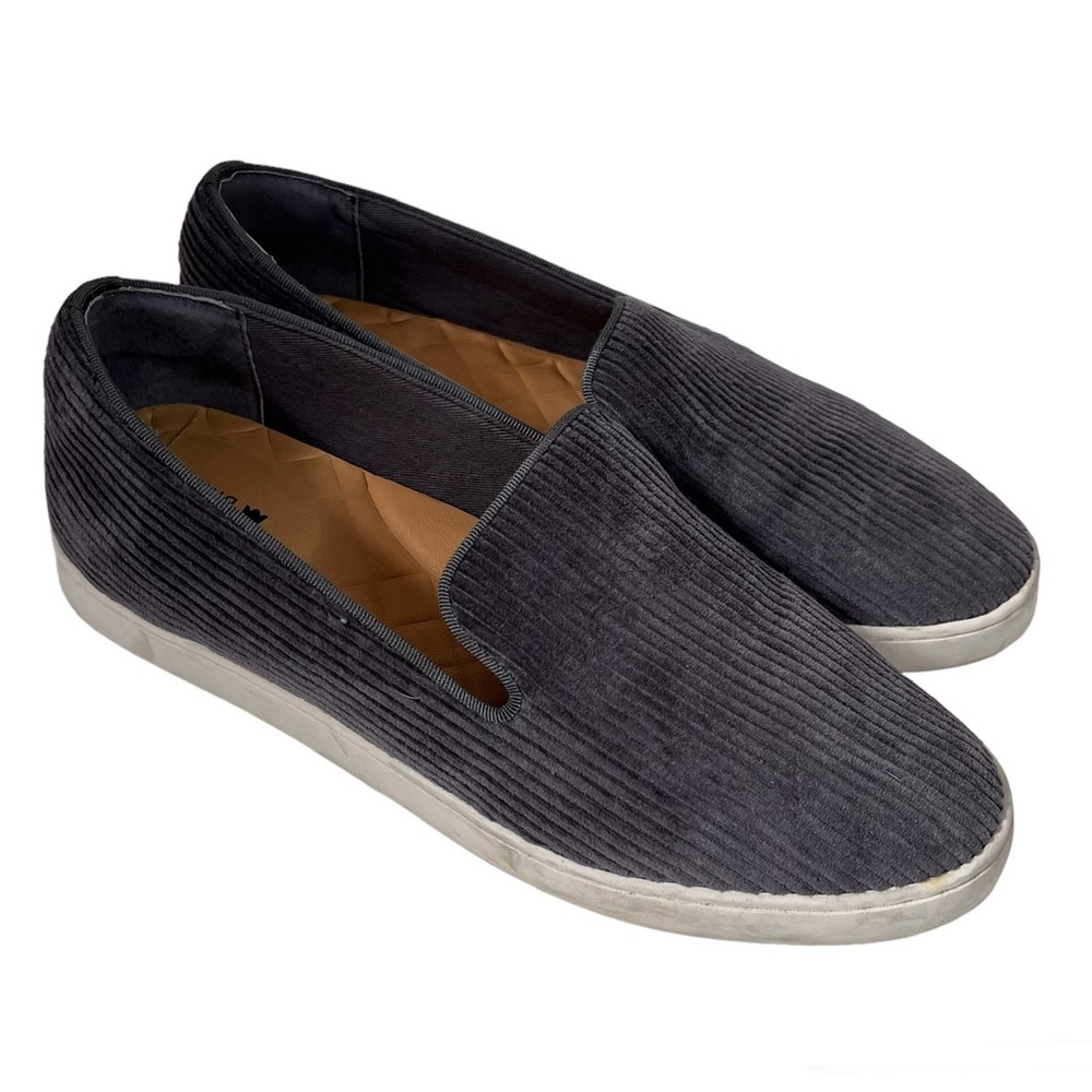 Birdies The Swift Corduroy Ribbed Slip On Comfort Sneakers Charcoal Gray 7.5